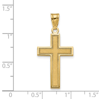 14k Yellow Gold Large Satin Cross Pendant