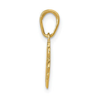 14k Yellow Gold Polished and Textured 4-Leaf Clover Pendant