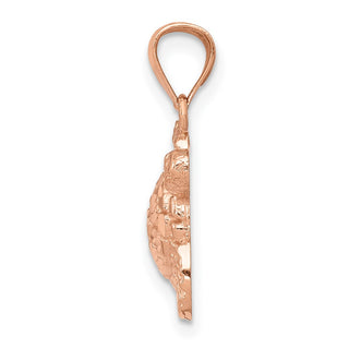 14k Rose Gold Diamond-Cut Turtle Pendant