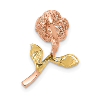 14k Two-tone Gold Rose Flower Slide D4456