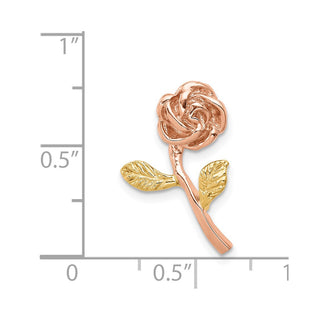 14k Two-tone Gold Rose Flower Slide D4456