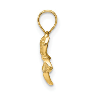 14k Yellow Gold Polished Plumeria Flower Pendant