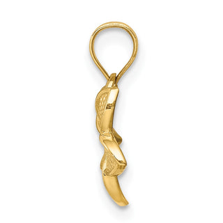 14k Yellow Gold Polished Plumeria Flower Pendant