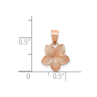 14k Rose Gold Polished Mini Plumeria Pendant