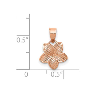 14k Rose Gold Polished Mini Plumeria Pendant