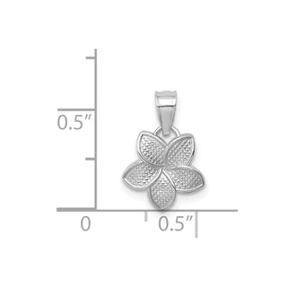 14k White Gold Polished Mini Plumeria Pendant