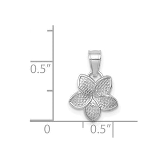 14k White Gold Polished Mini Plumeria Pendant
