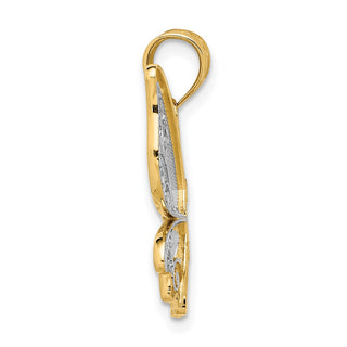 14k Yellow Gold Polished Butterfly Pendant