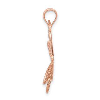 14k Rose Gold Polished Dragonfly Pendant