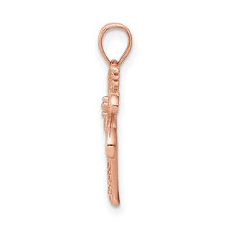 Mens 14k Rose Gold Polished Palm Tree Pendant