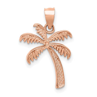 Mens 14k Rose Gold Polished Palm Tree Pendant