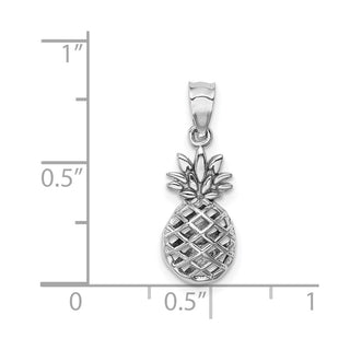 14K White Polished 3D Pineapple Pendant