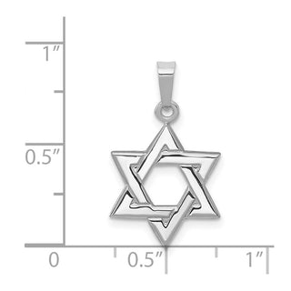 14K White Polished Star Of David Pendant