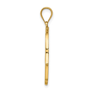 14k Yellow Gold Polished And Enameled Hamsa Pendant