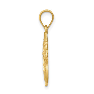 14k Yellow Gold Diamond-cut Brushed and Polished Snowman Pendant