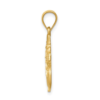14k Yellow Gold Diamond-cut Brushed and Polished Snowman Pendant