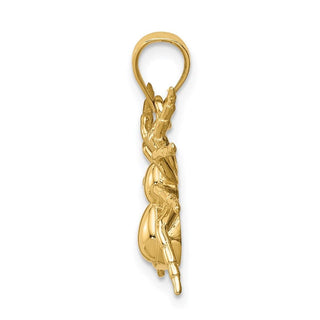 14k Yellow Gold Polished Spider Pendant