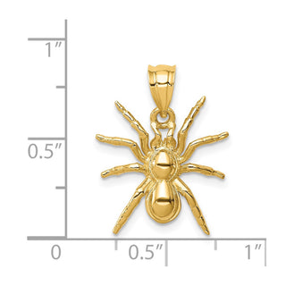 14k Yellow Gold Polished Spider Pendant