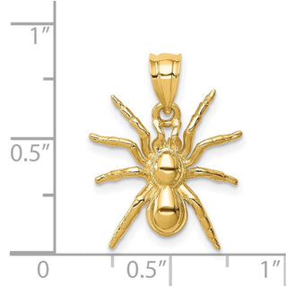14k Yellow Gold Polished Spider Pendant