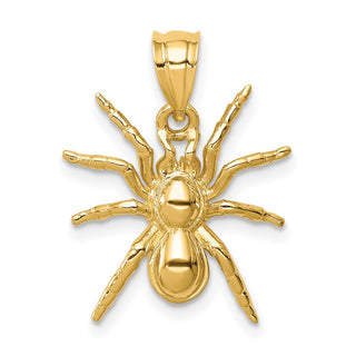 14k Yellow Gold Polished Spider Pendant