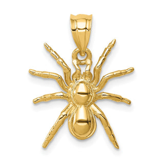 14k Yellow Gold Polished Spider Pendant