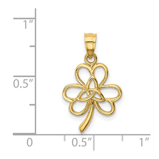 14k Yellow Gold Polished Trinity Clover Pendant
