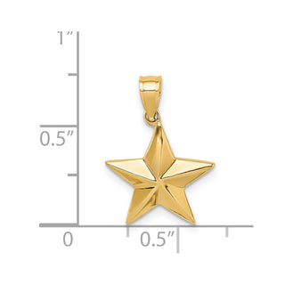 14k Yellow Gold Polished Star Pendant D4583