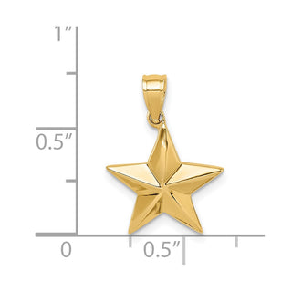 14k Yellow Gold Polished Star Pendant D4583