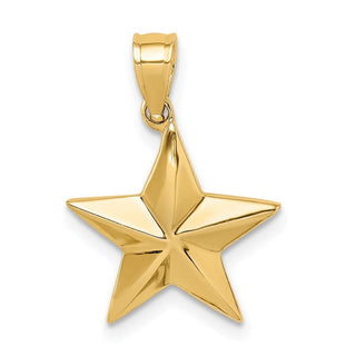 14k Yellow Gold Polished Star Pendant D4583