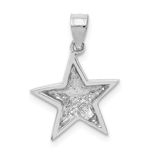 14k White Gold Polished Star Pendant