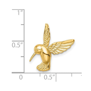 14k Yellow Gold Polished Hummingbird Slide
