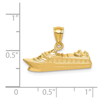 14k Yellow Gold Polished Cruse Ship Pendant