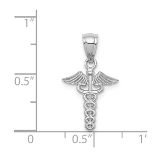 14k White Gold Polished Medical Symbol Pendant