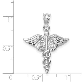 14k White Gold Polished 3-D Medical Pendant
