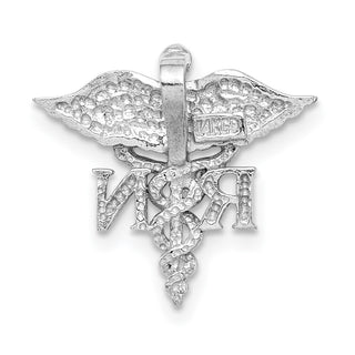 14k White Gold Polished RN Medical Slide
