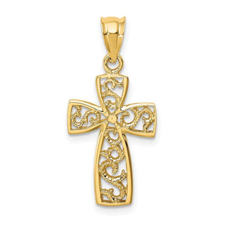 14k Yellow Gold Polished Cross Pendant D4644