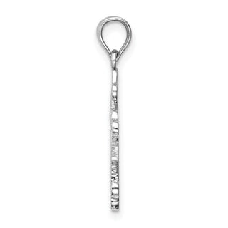 14K White Gold Polished Cross Pendant D4651