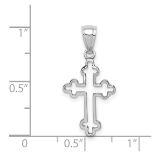 14K White Gold Polished Cross Pendant D4651