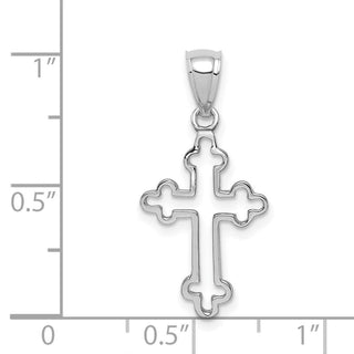 14K White Gold Polished Cross Pendant D4651