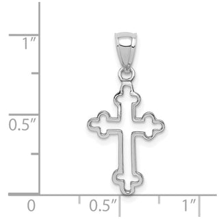 14K White Gold Polished Cross Pendant D4651