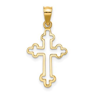 14k Yellow Gold Polished Cross Pendant D4652