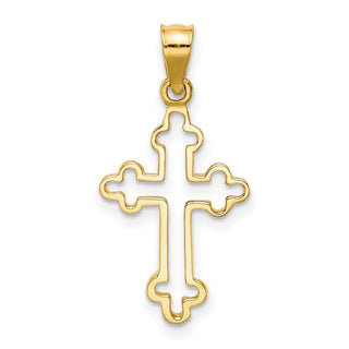 14k Yellow Gold Polished Cross Pendant D4652