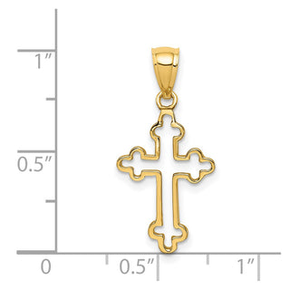 14k Yellow Gold Polished Cross Pendant D4652
