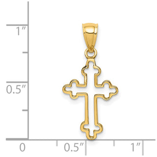 14k Yellow Gold Polished Cross Pendant D4652