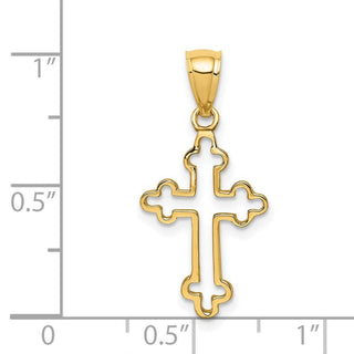 14k Yellow Gold Polished Cross Pendant D4652