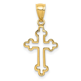 14k Yellow Gold Polished Cross Pendant D4652