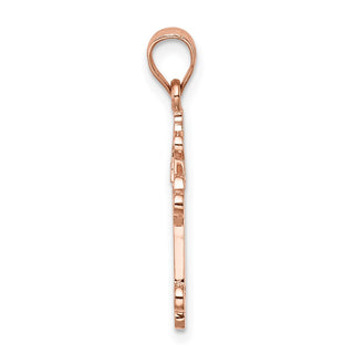 14K Rose Gold Polished Cross Pendant D4653