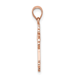 14K Rose Gold Polished Cross Pendant D4653