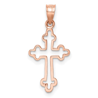 14K Rose Gold Polished Cross Pendant D4653