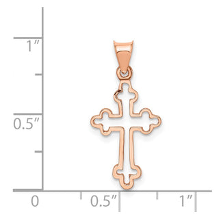 14K Rose Gold Polished Cross Pendant D4653